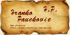 Hranko Paučković vizit kartica
